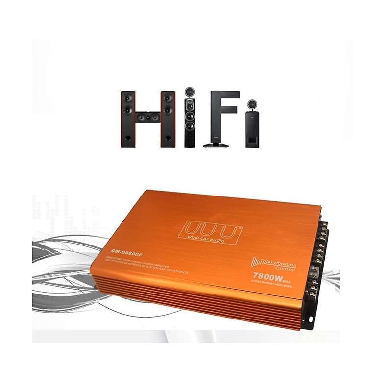 Car Audio Power Amplifier 12V 7800W 4 Channel Stereo Audio Adjustable Front and Rear Sound Field Ca