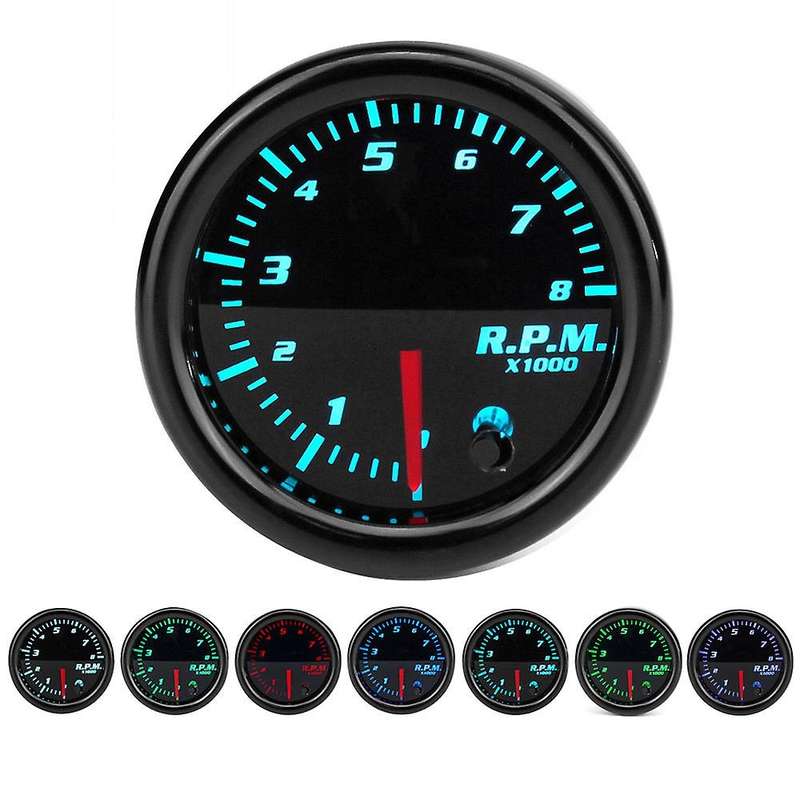 Car Auto 12V 52mm/2inch 7 Colors Universal Car Auto Tachometer Gauge Meter LED with Sensor