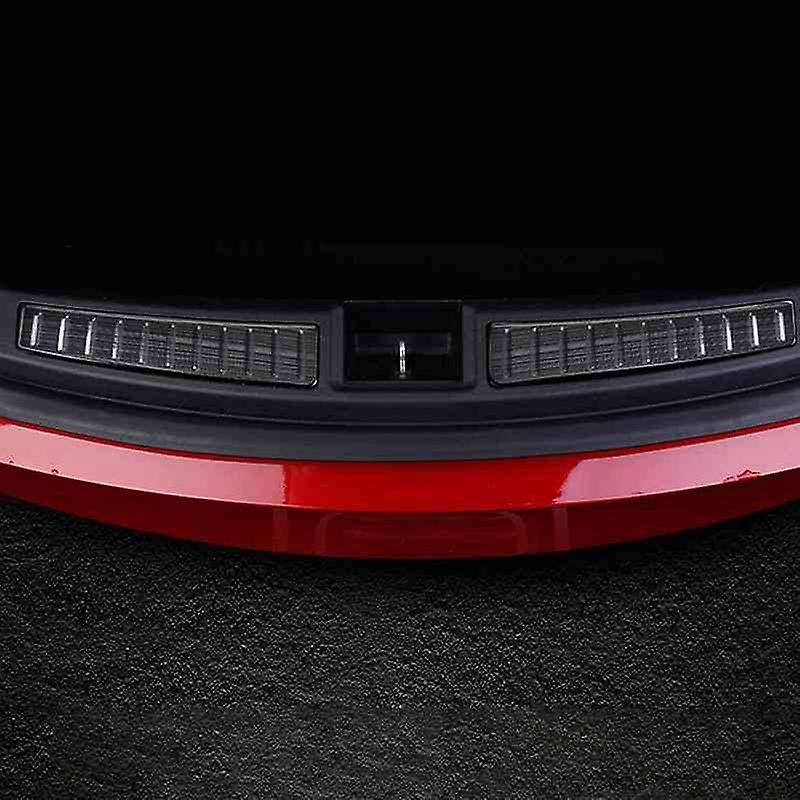 Car Auto Accessories Rear Boot Trunk Inner Bumper Protector Guard Sill Plate Cover for Model S Black