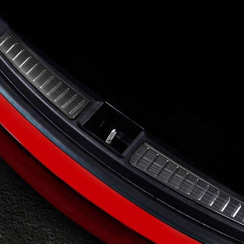 Car Auto Accessories Rear Boot Trunk Inner Bumper Protector Guard Sill Plate Cover for Model S Black