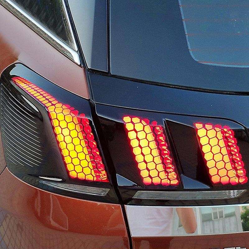 Car Auto Accessories Rear Tail Light Lamp Honeycomb Protector Sticker Accessories for 3008 / 3008 GT