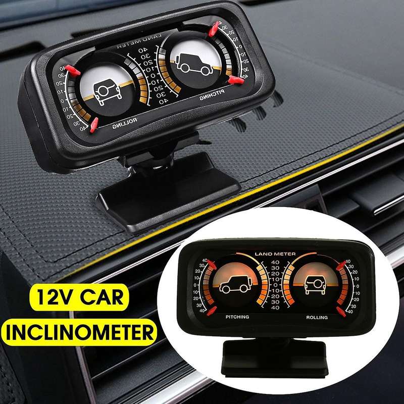 Car Auto Compass Adjustable Balance Meter Slope IndicatorLand Meter with LED Light for Vehicle SUV