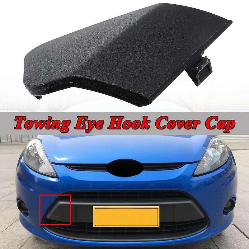 Car Auto Front Bumper Tow Towing Eye Hook Cover Cap for Fiesta MK7 2008-2016 8A6117A989AB Black Plas