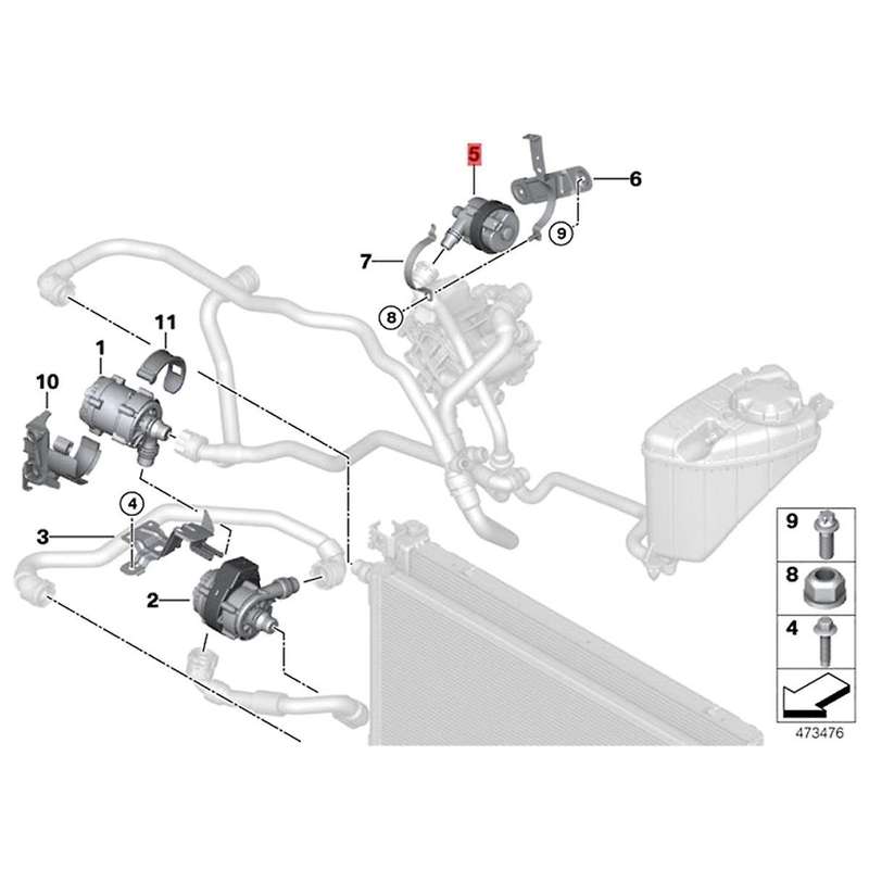 Car Auxiliary Electronic Water Pump 64119147359 for 1 2 3 4 5 Series F30 F31 Cooling System Auto Par
