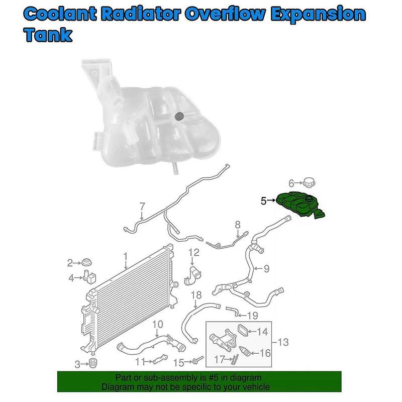 Car Auxiliary Water Tank EJ7Z-8A080-B for 2014 -2018 Coolant Radiator Overflow Expansion Tank and Co