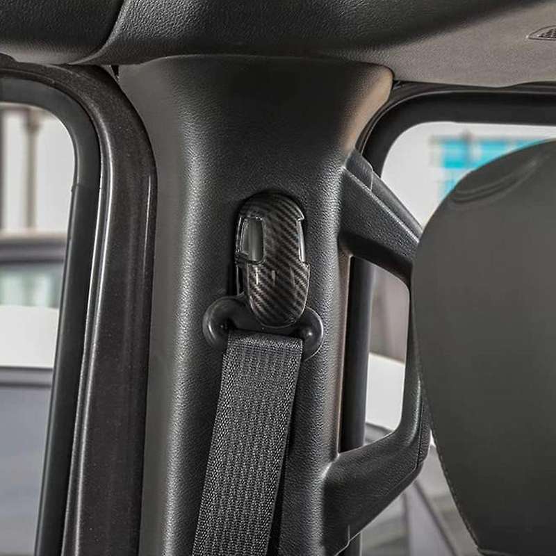 Car B Pillar Seat Safety Belt Buckle Cover Trim Decor for JL JT 2018-2021 Accessories,Carbon Fiber B