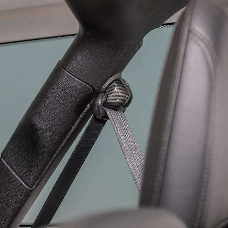 Car B Pillar Seat Safety Belt Buckle Cover Trim Decor for JL JT 2018-2021 Accessories,Carbon Fiber B