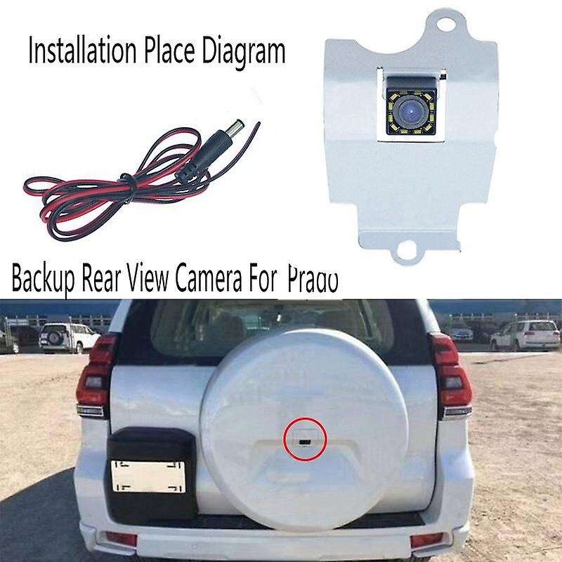 Car Backup Rear View Camera Install in Spare Tire Cover 12 LED Night Vision Reversing Camera for Pra