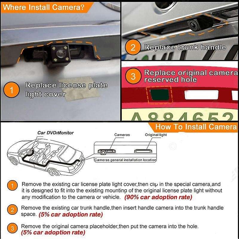 Car Backup Rear View Camera Install in Spare Tire Cover 12 LED Night Vision Reversing Camera for Pra
