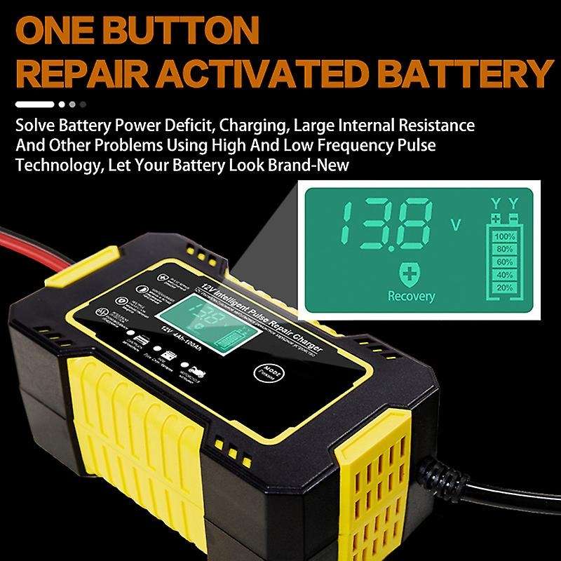 Car Battery Charger 12/24V 6A Pulse Repair LCD Battery Charger for Car Motorcycle Lead Acid Battery