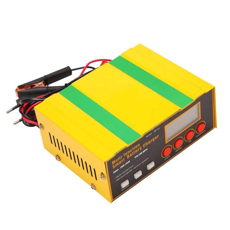 Car Battery Charger 12a 12v/24v Automatic Smart Charger for Lithium Batteries /lead-acid Batteries