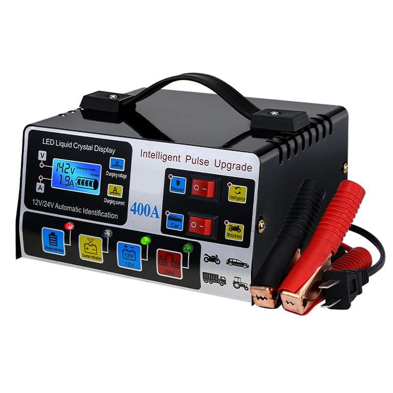 Car Battery Charger Fully Automatic High Frequency Intelligent Repair Charger Lcd Display 12v24v 22