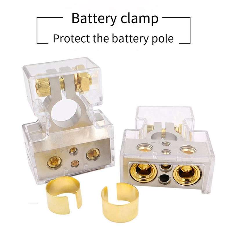 Car Battery Terminal Connectors with Covers Shims Modified Battery Joint Positive Negative Power Ada