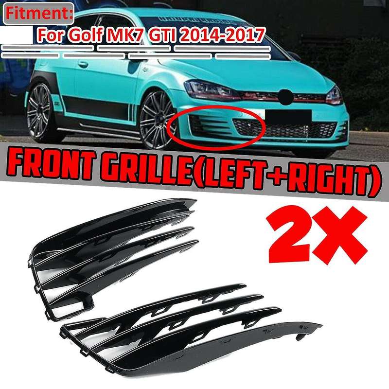 Car Black Car Front Fog Light Grille Grill Lower Bumper Grill Cover for Golf MK7 2014-2017 5G0853665
