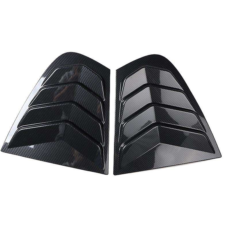 Car Black Carbon Fiber Rear Door Window Triangular Trims for  3 Series 320I 2016-2019