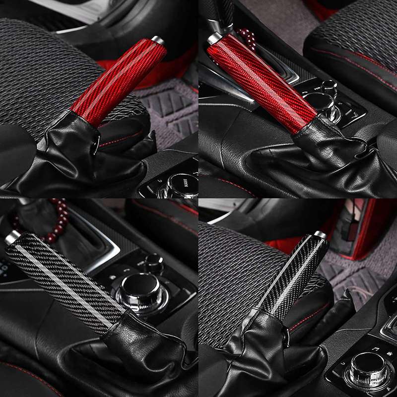 Car Black Carbon Fiber Replacement Handbrake Cover Grip Handle Lever Brake Handle Cover for 3 Axela