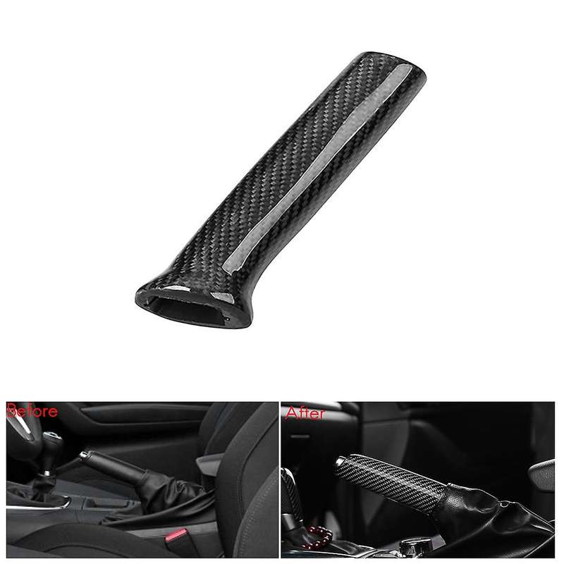 Car Black Carbon Fiber Replacement Handbrake Cover Grip Handle Lever Brake Handle Cover for 3 Axela