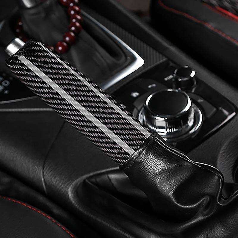 Car Black Carbon Fiber Replacement Handbrake Cover Grip Handle Lever Brake Handle Cover for 3 Axela
