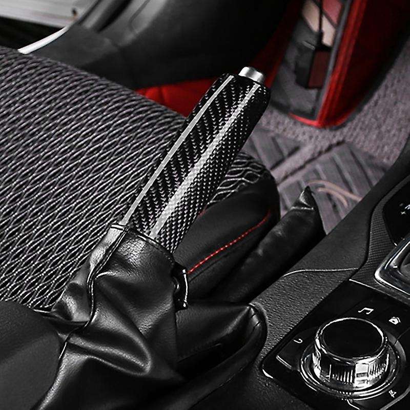 Car Black Carbon Fiber Replacement Handbrake Cover Grip Handle Lever Brake Handle Cover for 3 Axela