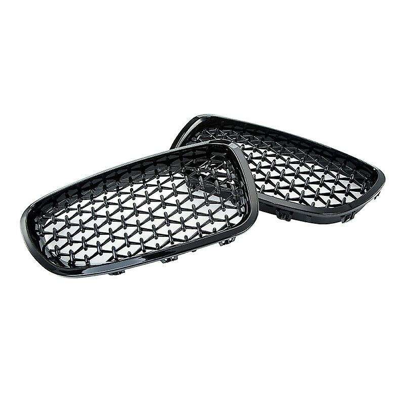 Car Black Front Bumper Diamond Kidney Grilles Grille for 5 Series F10 F11 F18 520I 528I 2010-2016