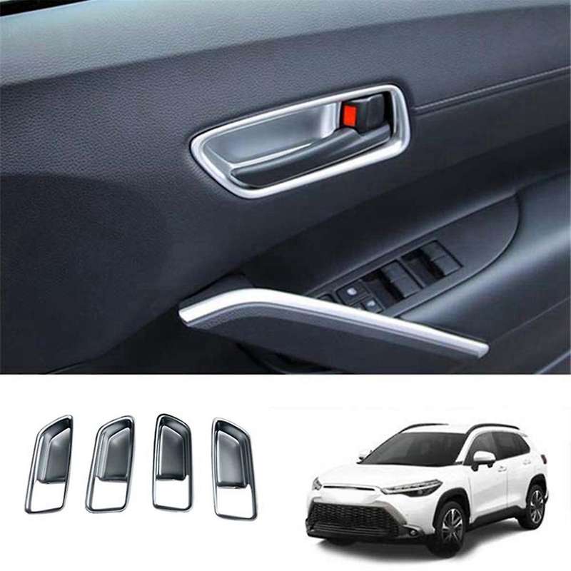 Car Black Interior Door Handle Bowl Panel Decoration Cover Trim for 2021 2022 Rhd Handle Trim