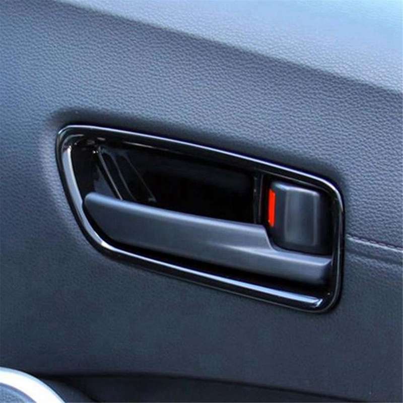 Car Black Interior Door Handle Bowl Panel Decoration Cover Trim for 2021 2022 Rhd Handle Trim