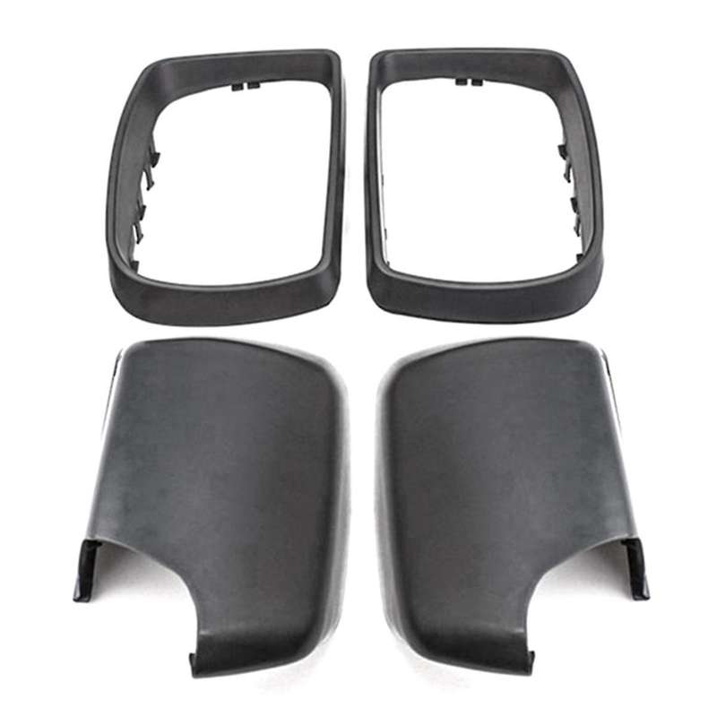 Car Black Rearview Mirror Cover Shell Side Mirror Caps with Frame Replacement for E53 X5 2000-2006