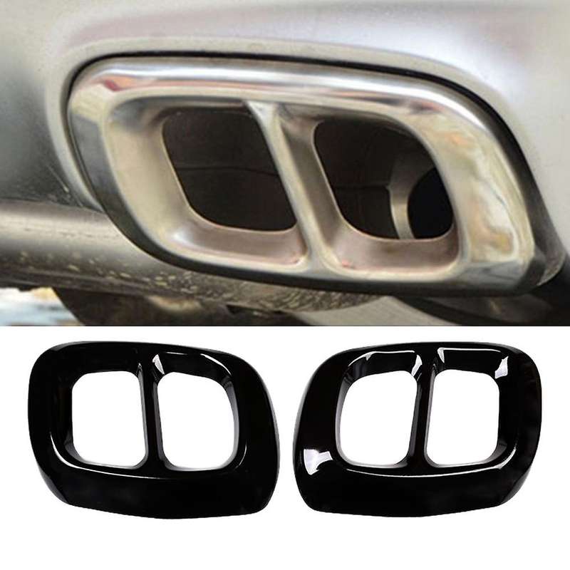 Car Black Stainless Steel Tail Throat Exhaust Pipe Muffler Tip Cover Trims for GLA Class H247 2020
