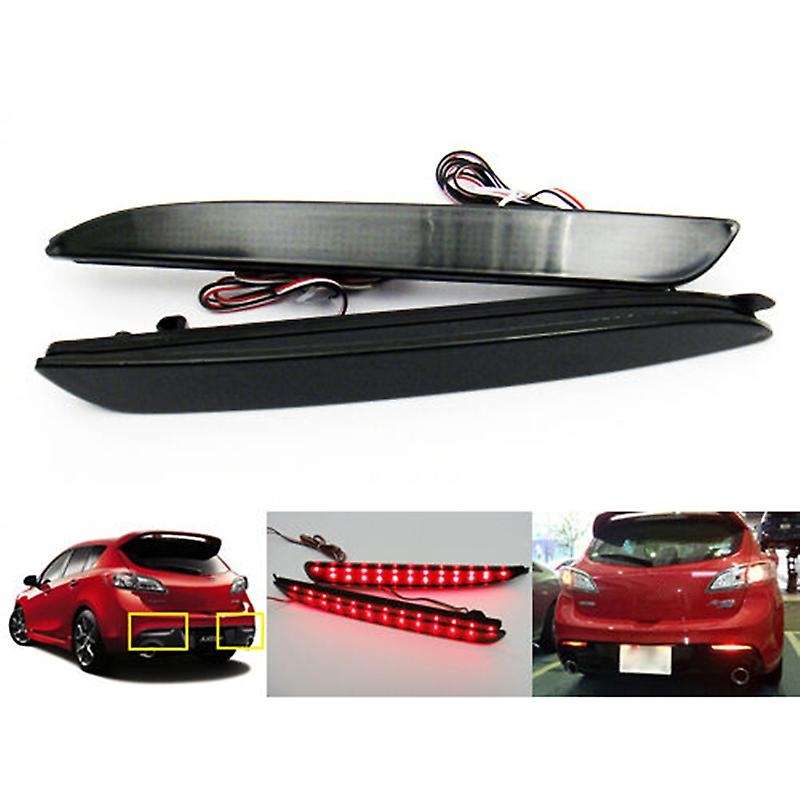 Car Black Smoked Lens LED Bumper Reflector Tail Brake Light for SPEED3 2010-2013