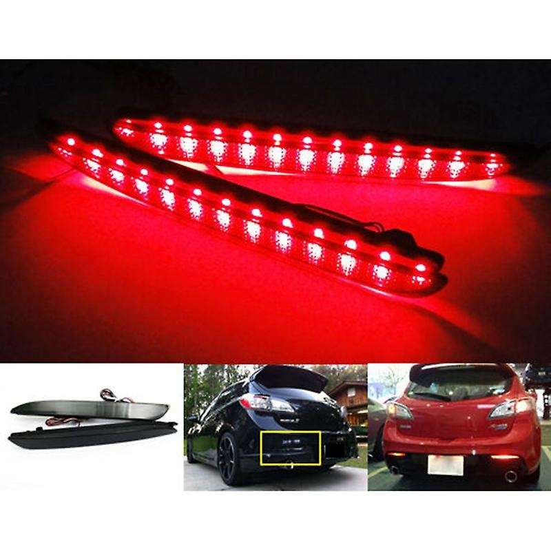 Car Black Smoked Lens LED Bumper Reflector Tail Brake Light for SPEED3 2010-2013