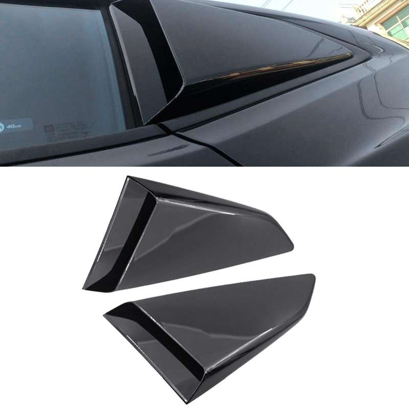 Car Black Side Window Louver Rear Windows Decoration Shutter Cover Trim for 2016-2019