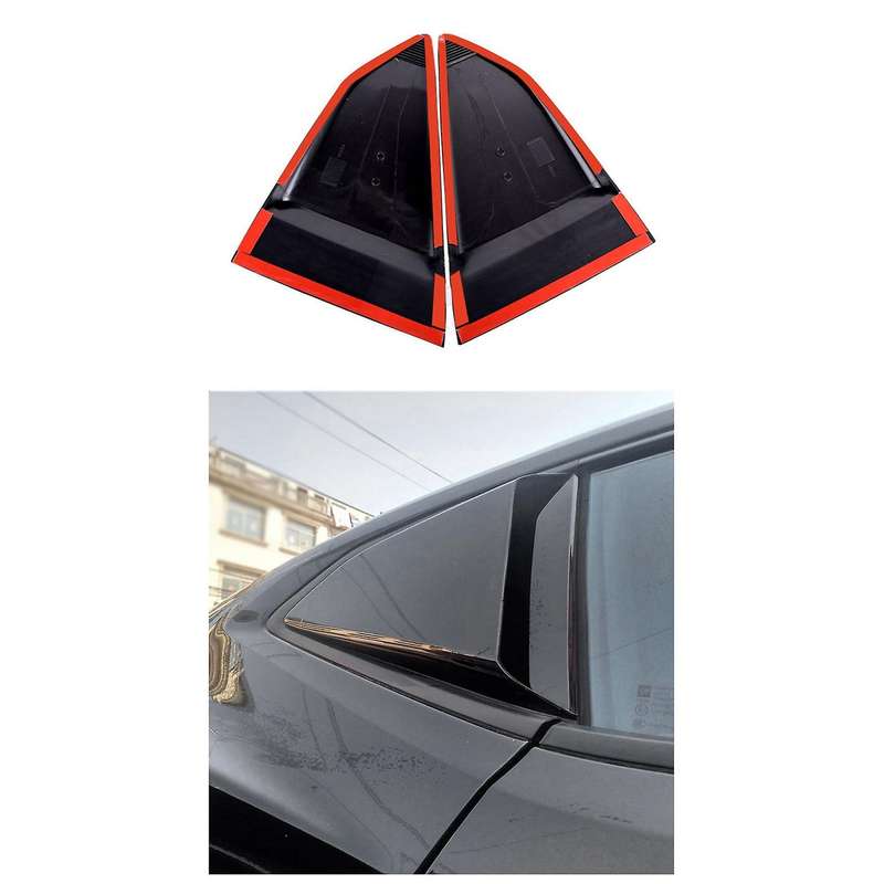 Car Black Side Window Louver Rear Windows Decoration Shutter Cover Trim for 2016-2019