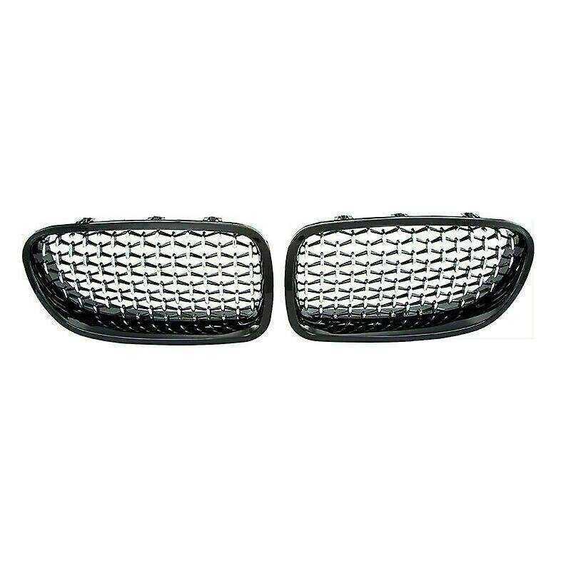 Car Black+Silver Front Bumper Diamond Kidney Grilles Grille for 5 Series F10 F11 F18 520I 528I 2010-
