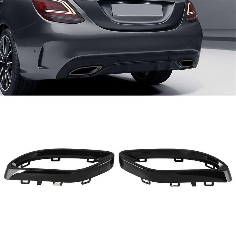 Car Black Tail Decoration Frame Tail Throat Decoration Frame for - C-Class W205 2013-2019