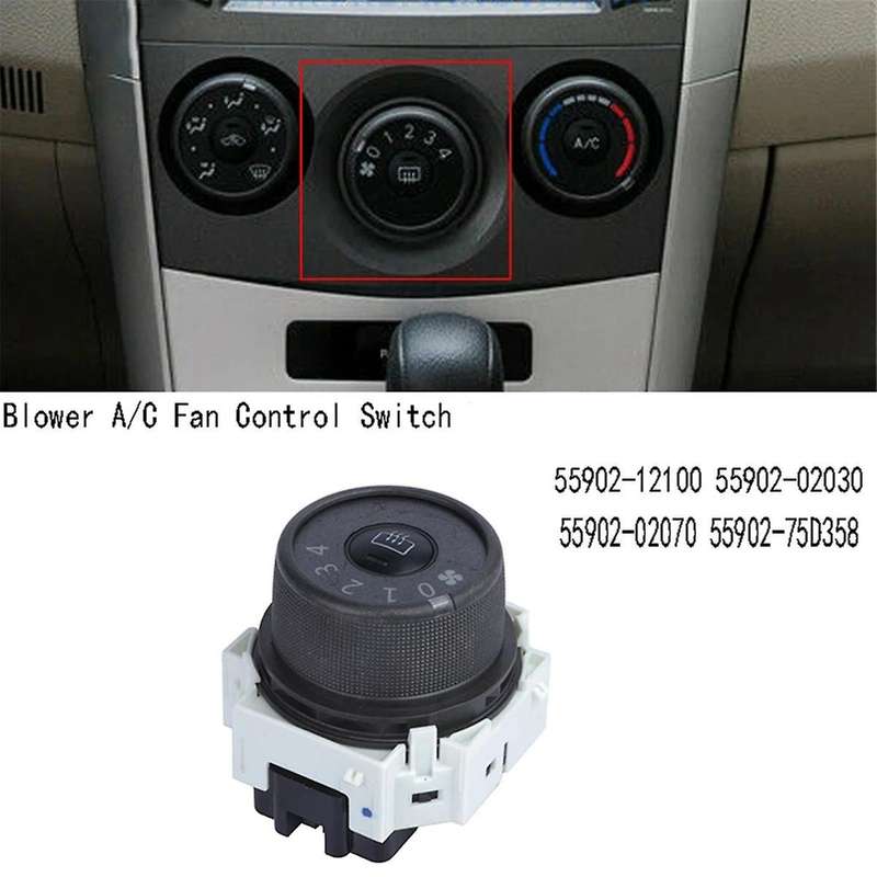 Car Blower A/C Fan Control Switch for Matrix 55902-12100 55902-02030 55902-02070 55902-75D358