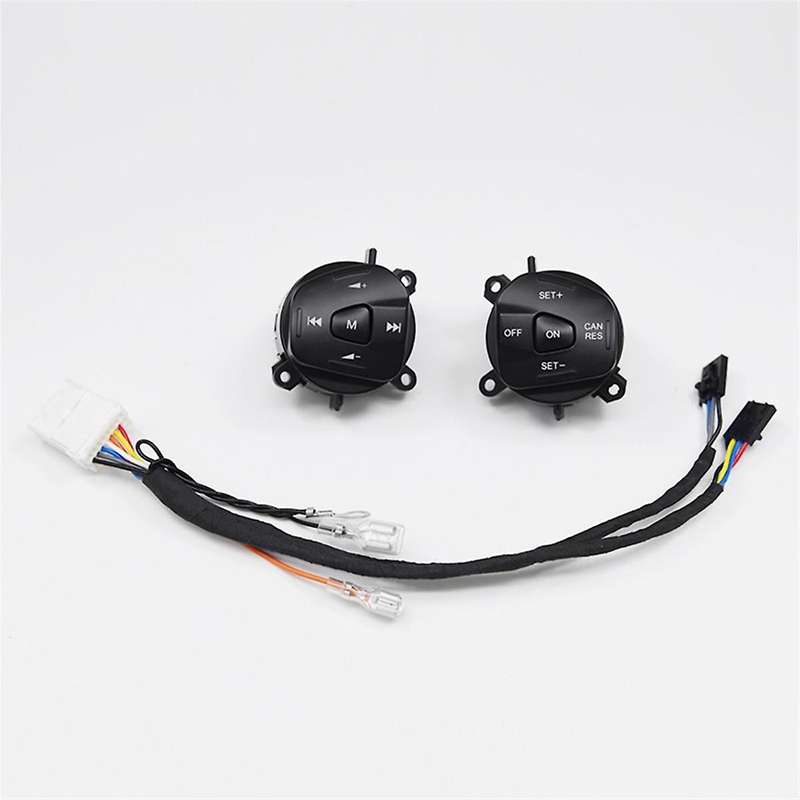 Car Blue LED Steering Wheel Cruise Control Switch Button with Wiring for Fiesta MK7 MK8 Escort Ecosp