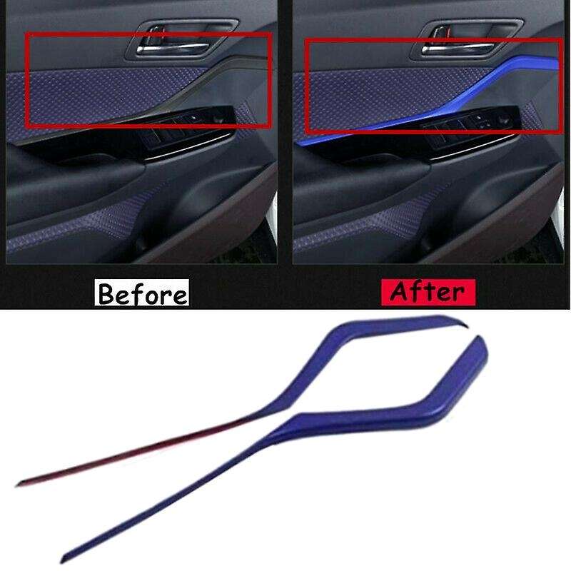 Car Blue Inner Door Armrest Decor Strip Cover Trim for C- 2016-2020