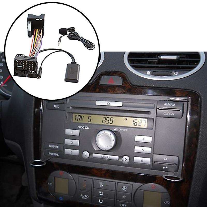 Car Bluetooth 5.0 Aux Cable Microphone Handsfree Mobile Phone Free Calling Adapter for 6000 Cd Ford