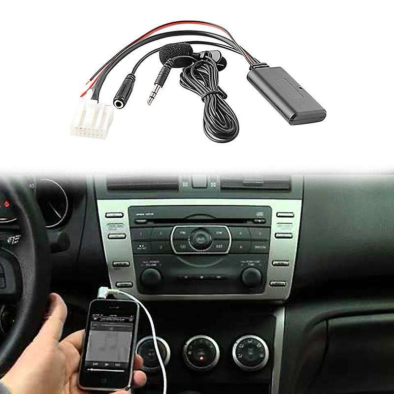 Car Bluetooth 5.0 Aux Cable Microphone Handsfree Mobile Phone Free Calling Adapter for Mazda 2 3 5