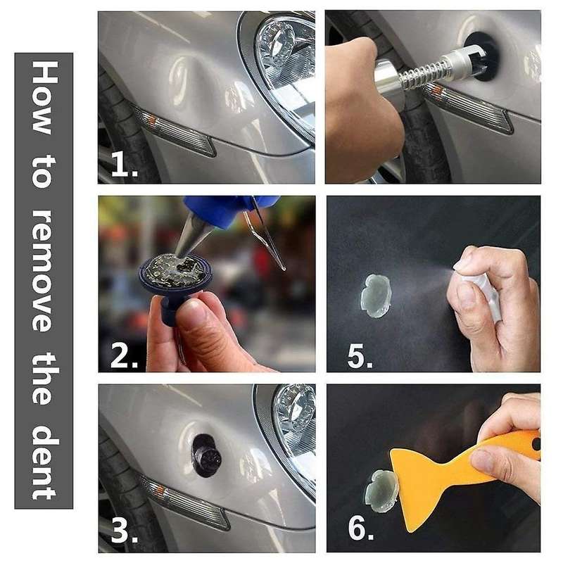 Car Body Dent Repair Tool Kit with Sliding Hammer T-Shaped Bar Tooth Puller Suitable for Car Body Re