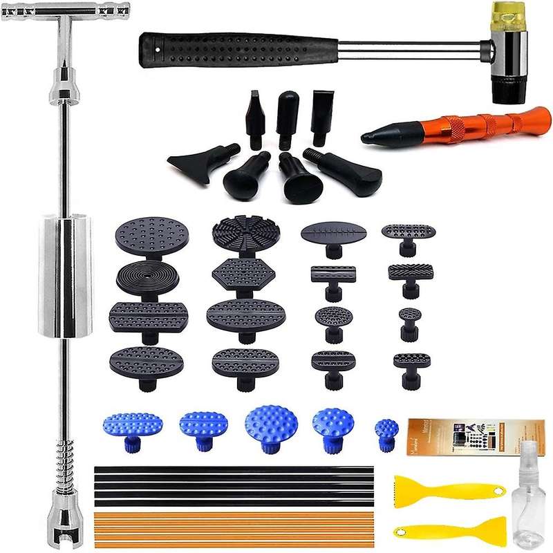 Car Body Dent Repair Tool Kit with Sliding Hammer T-Shaped Bar Tooth Puller Suitable for Car Body Re