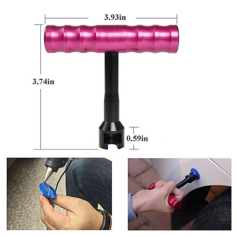 Car Body Paintless Dent Repair Removal Tool Kit Puller Lifter T-Bar with 10 Tabs