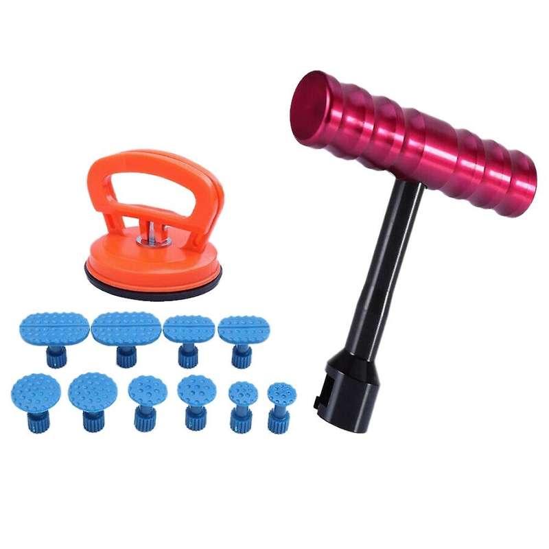 Car Body Paintless Dent Repair Removal Tool Kit Puller Lifter T-Bar with 10 Tabs
