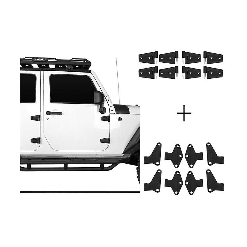 Car Body Side 4 Door Hinges Mount Kit Stainless Steel for Wrangler Jk 2007-2018