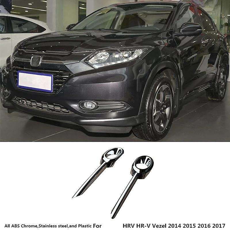Car Body Head Front Fog Light Lamp Frame Stick Styling ABS Chrome Trim 2Pcs for -V Vezel 2014-2018