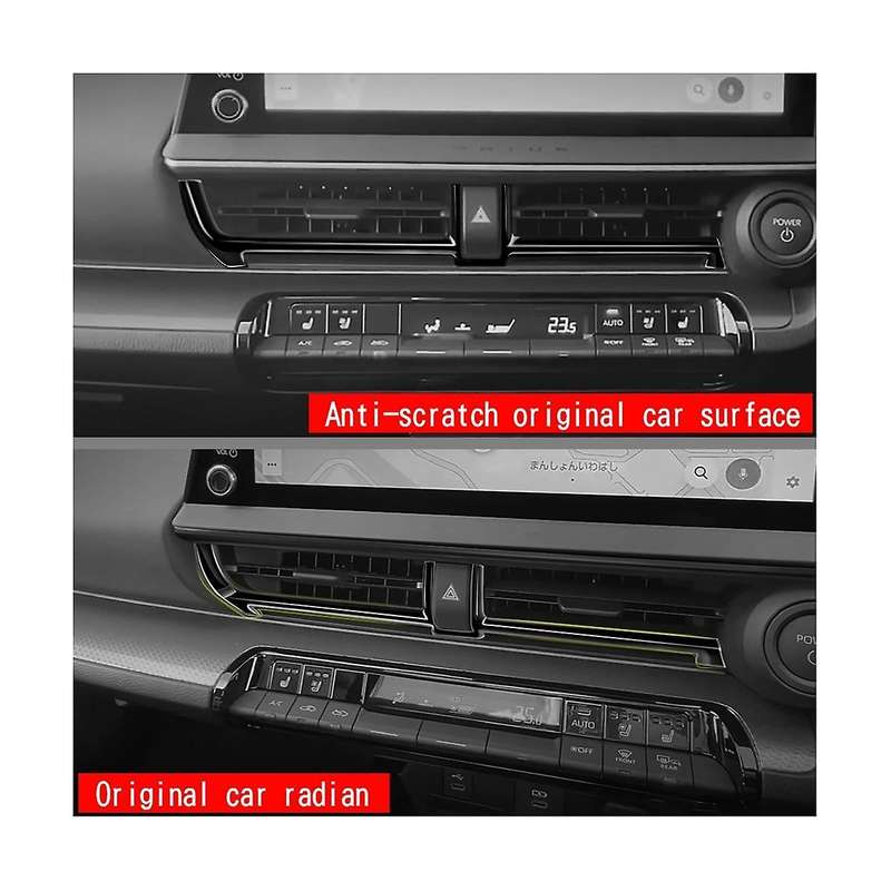 Car Bright Black Center Inner Ac Dashs Trim Dashboard Panel for Prius 60 Series 2022 2023 1pcs