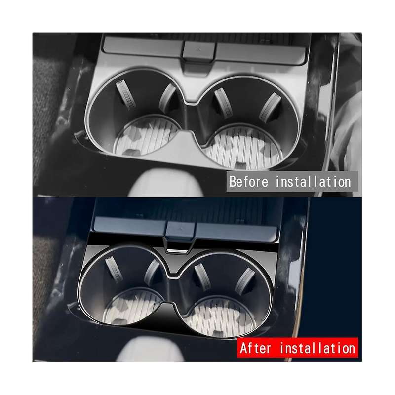 Car Bright Black Center Console Water Cup Holder Decoration Cover Trim Stickers for Prius 60 Series