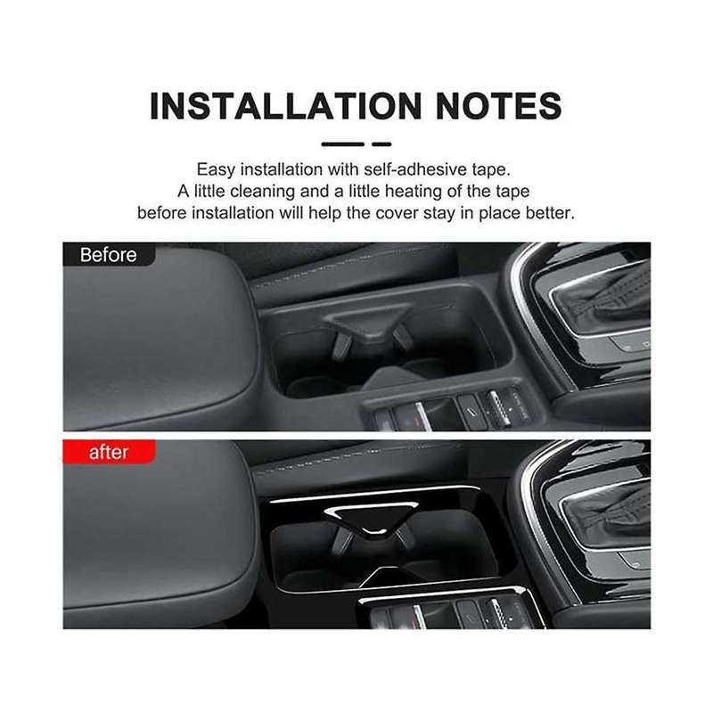 Car Bright Black Console Water Cup Holder and Rear Usb Charger Port Protective Cover for -v Vezel 2