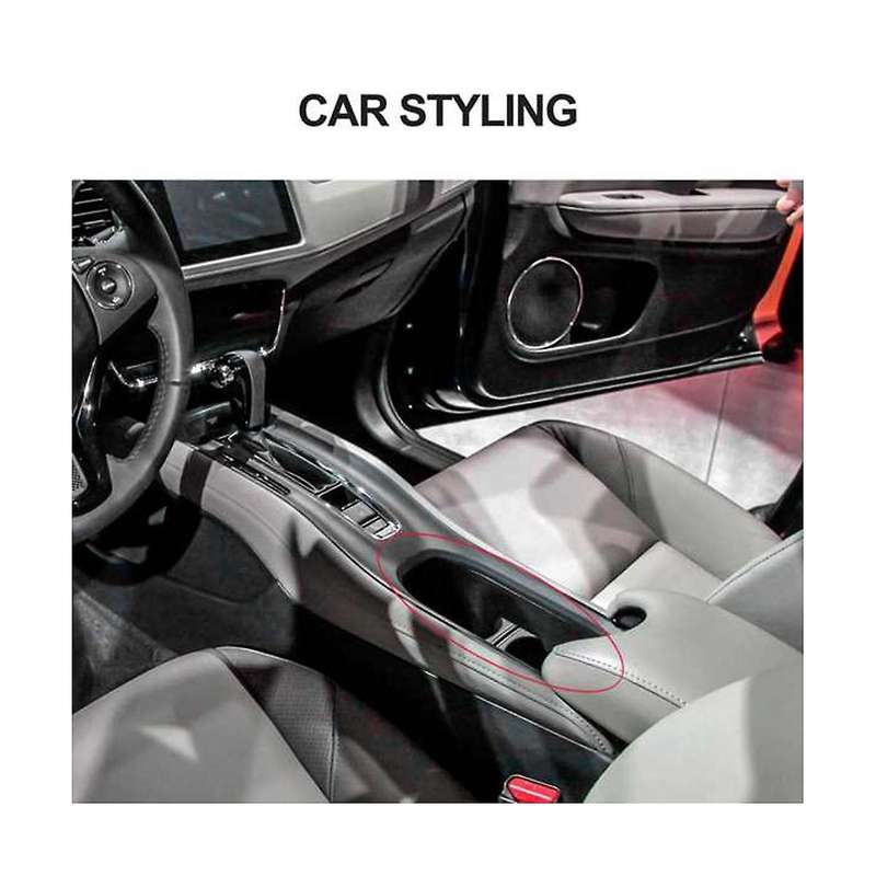 Car Bright Black Console Water Cup Holder and Rear Usb Charger Port Protective Cover for -v Vezel 2