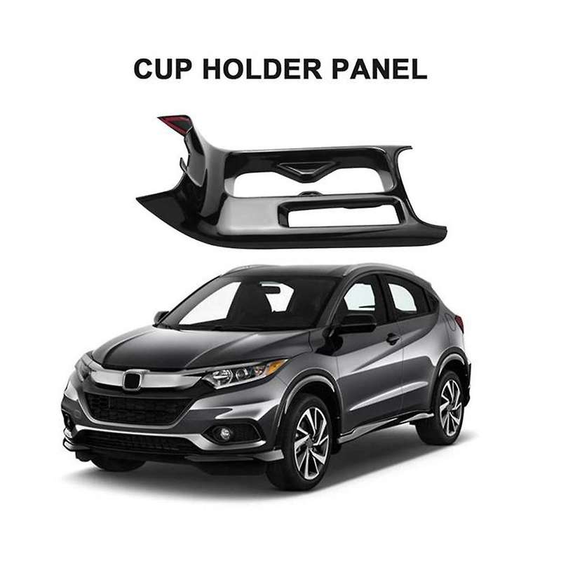 Car Bright Black Console Water Cup Holder and Rear Usb Charger Port Protective Cover for -v Vezel 2